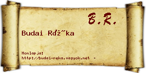 Budai Réka névjegykártya